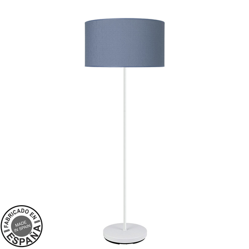 Abrila MODA Blanco / Azul - Lámpara Pie Salón Moderno 1xE27 40 cm