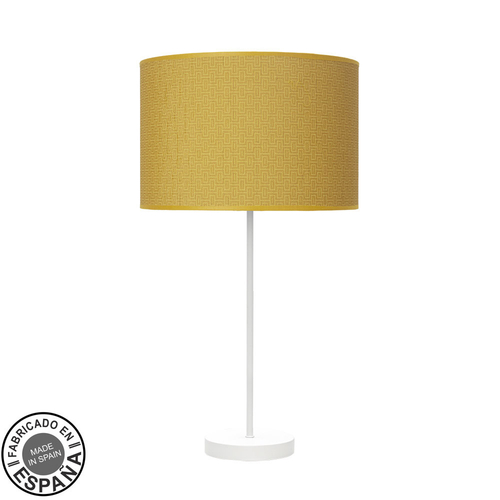 Abrila MODA Blanco/Amarillo - Lámpara Sobremesa Moderno 1xE27 30 cm