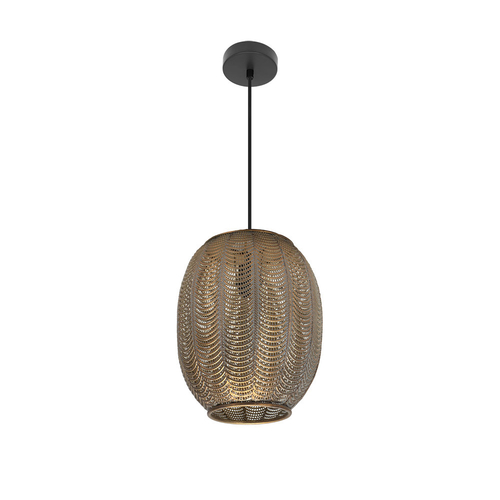 Abrila TRIKALA Negro/Cuero Envejecido - Colgante Moderno 40<140x30x30 cm