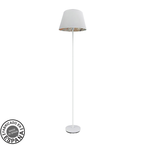 Abrila TUNEZ Blanco/Blanco-Estampado - Lámpara Pie Salón Moderno 1xE27 45 cm