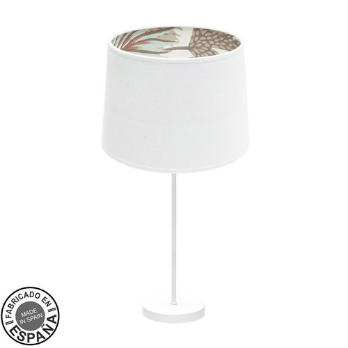 Abrila TUNEZ Blanco/Blanco-Estampado - Lámpara Sobremesa Moderno 1xE27 30 cm