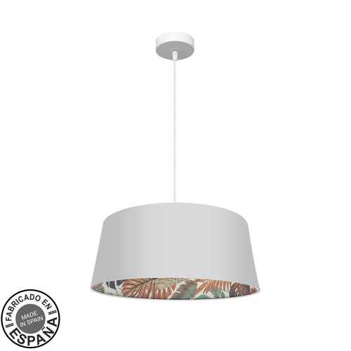 Abrila TUNEZ Blanco/Blanco-Estampado - Colgante Moderno 1xE27 50 cm