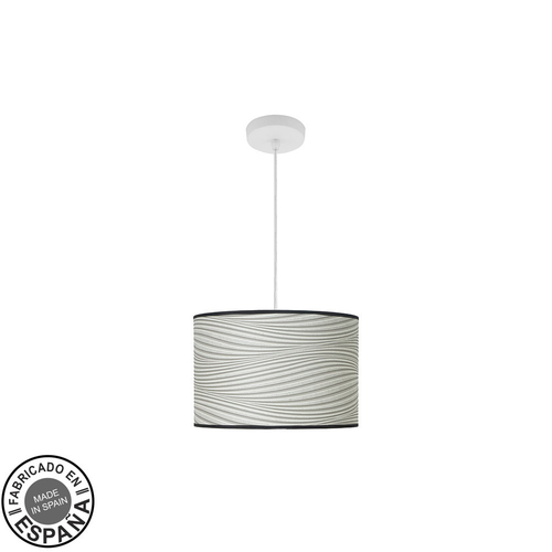 Abrila MODA Blanco/Surco Gris - Colgante Moderno 1xE27 30 cm