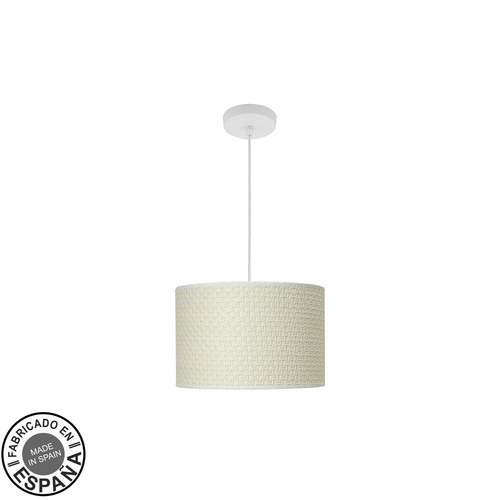 Abrila MODA Blanco/Cañizo Blanco - Colgante Moderno 1xE27 30 cm