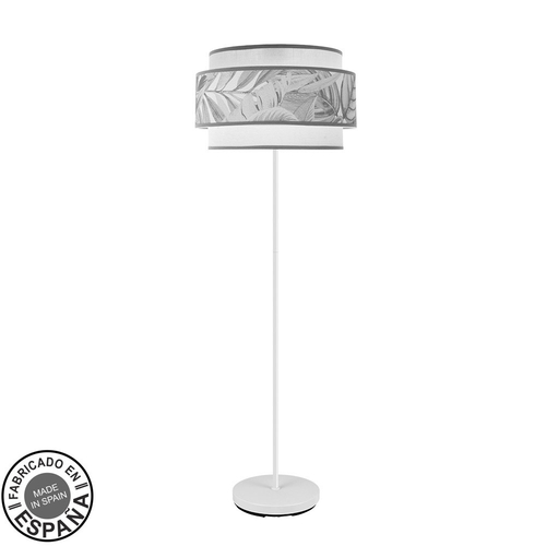 Abrila CAMERUN Blanco / Gris - Lámpara Pie Salón Moderno 1xE27 40 cm