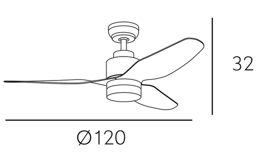 Abrila Gerona Marrón / Roble - Ventilador de Techo Aspas Normales 18 W A+