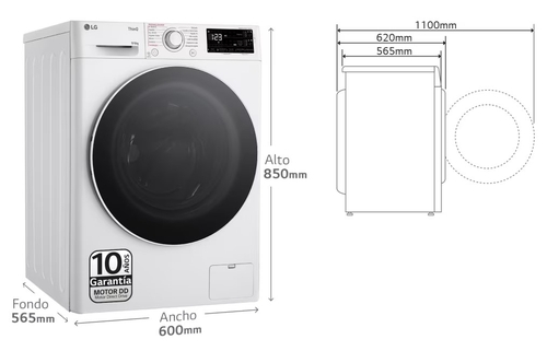 LG F4DR5509A0W Blanco - Lavadora Secadora 9KG / 6 KG 1400RPM