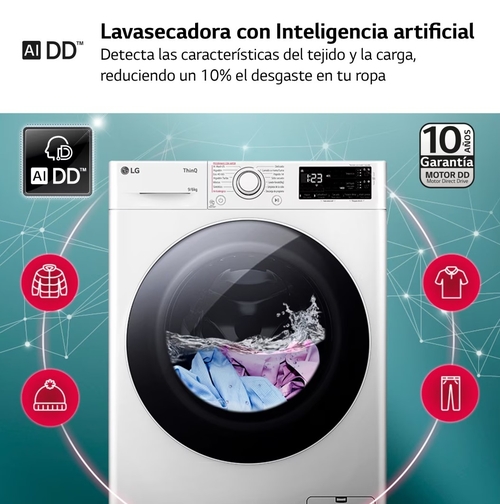 LG F4DR5509A0W Blanco - Lavadora Secadora 9KG / 6 KG 1400RPM