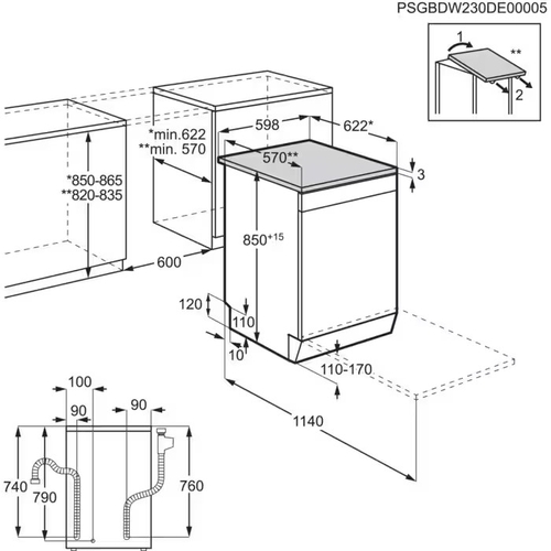 AEG FFB-74907-ZM INOX - Lavavajillas 60CM 14 Servicios