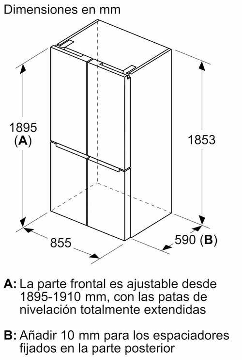 BOSCH KMC-85-LBEA Cristal Negro - Frigorífico Side by Side No Frost