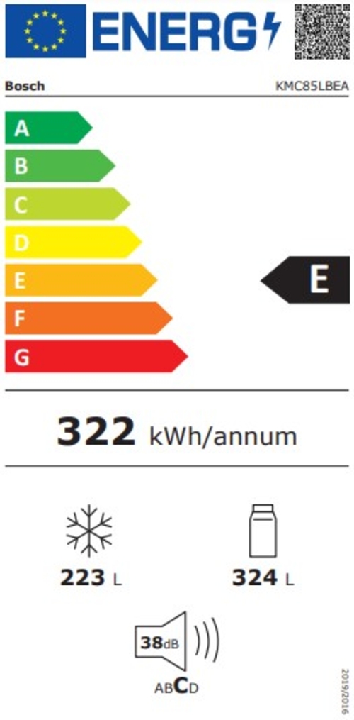 BOSCH KMC-85-LBEA Cristal Negro - Frigorífico Side by Side No Frost