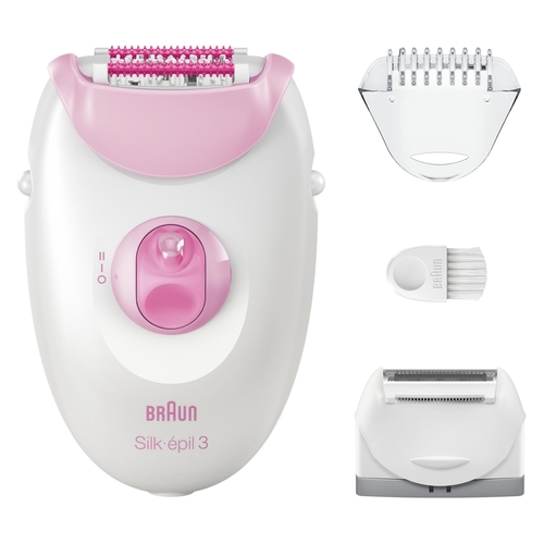 BRAUN SE3-031 Blanco-Rosa - Depiladora Batería