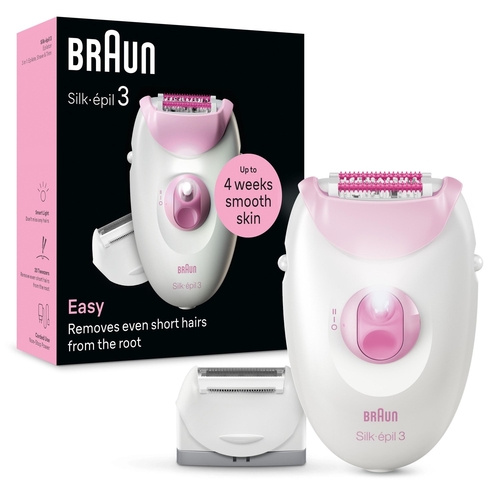 BRAUN SE3-031 Blanco-Rosa - Depiladora Batería