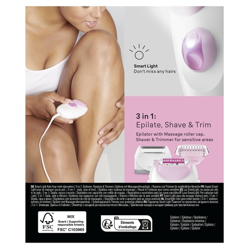 BRAUN SE3-031 Blanco-Rosa - Depiladora Batería