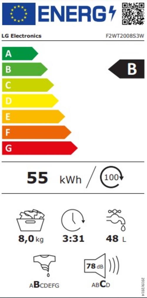 LG F2WT2008S3W Blanco - Lavadora Carga Frontal 8KG 1200RPM