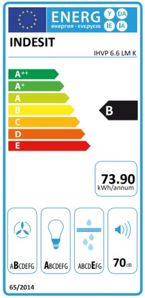 Campana Decorativa INDESIT IHVP 6.6 LM K Negro 60cm