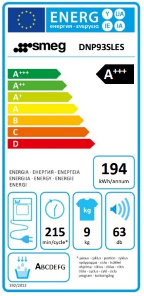 SMEG DNP-93-SLES Blanco - Secadora Bomba de Calor 9KG