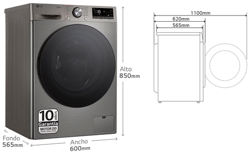 LG F4DR7009AGS INOX - Lavadora Secadora 9/6KG 1400RPM