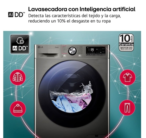 LG F4DR7009AGS INOX - Lavadora Secadora 9/6KG 1400RPM