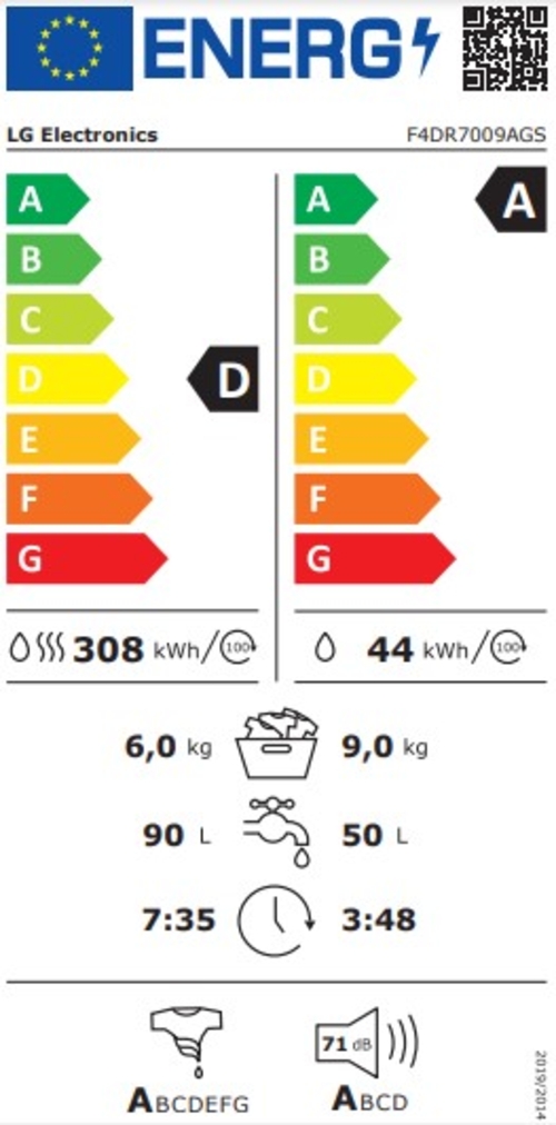 LG F4DR7009AGS INOX - Lavadora Secadora 9/6KG 1400RPM