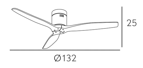 ABRILA Aguilon Marrón / Roble - Ventilador de Techo Aspas Normales sin Luz 220-240 V