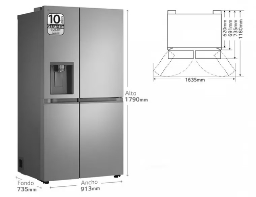 LG GSJC41PYPE INOX - Frigorífico Side by Side No Frost