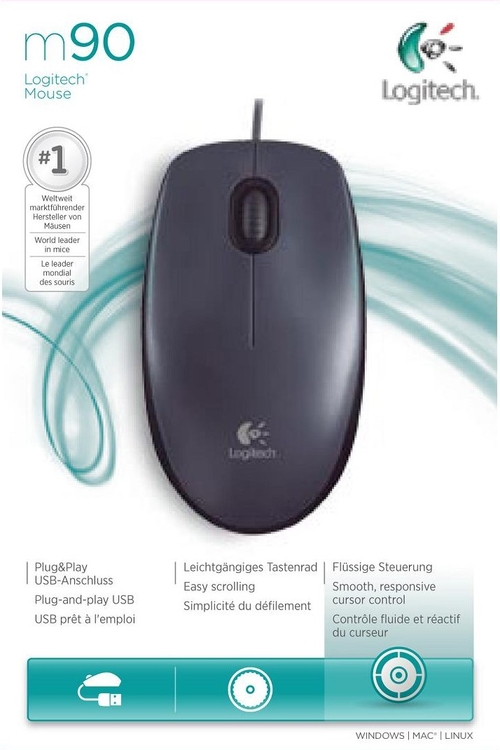 LOGITECH M90 Negro - Ratón 1000DPI