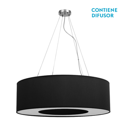 Abrila HAITI Cromo / Negro - Colgante Moderno 4xE27 80 cm