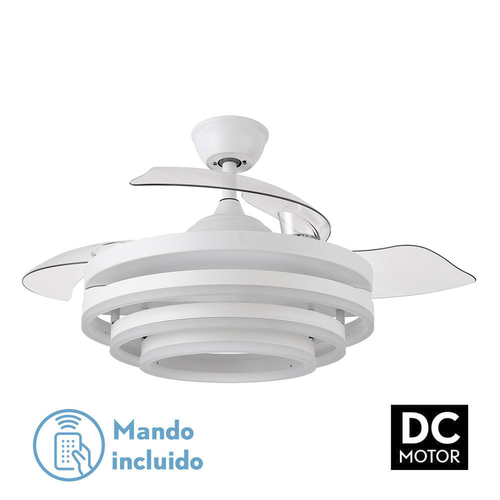 ABRILA KAI Blanco - Ventilador de Techo Aspas Retráctiles 72 W F