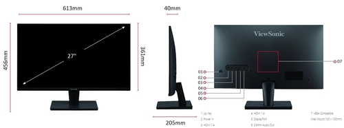 VIEWSONIC VA2715-2K-MHD Negro - Monitor 27"