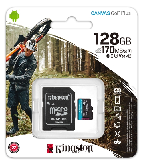 KINGSTON SDCG3/128GB Negro - Tarjeta de Memoria + Adaptador