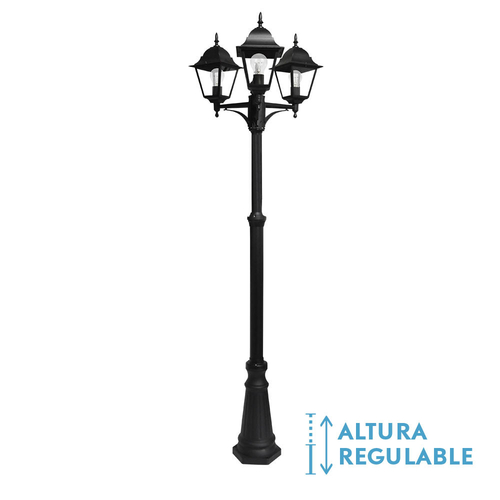 Abrila Spica Negro - Farola Aluminio / Cristal 44 IP