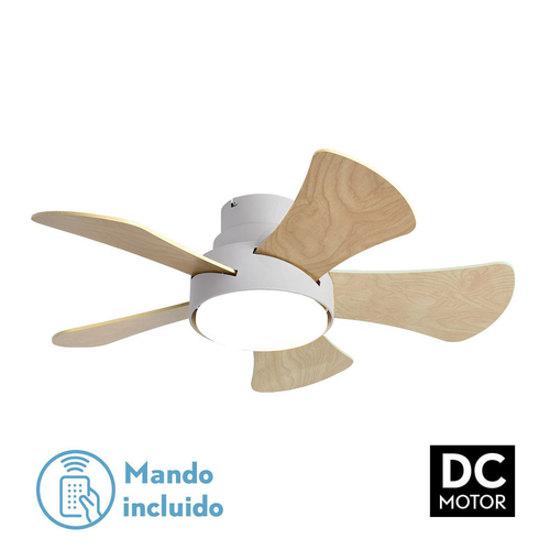 Abrila GREGARIO Blanco/Blanco-Blanco/Haya - Ventilador de Techo Aspas Normales 25 W F