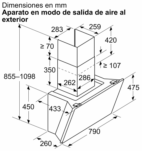 BOSCH DWK81AN60 Cristal Negro - Campana Decorativa 80CM