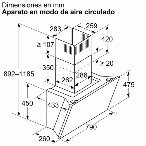 BOSCH DWK81AN60 Cristal Negro - Campana Decorativa 80CM