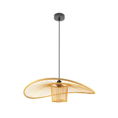 ABRILA Bambu Dylan Negro-Natural 60 cm - Lámpara Colgante 1xE27