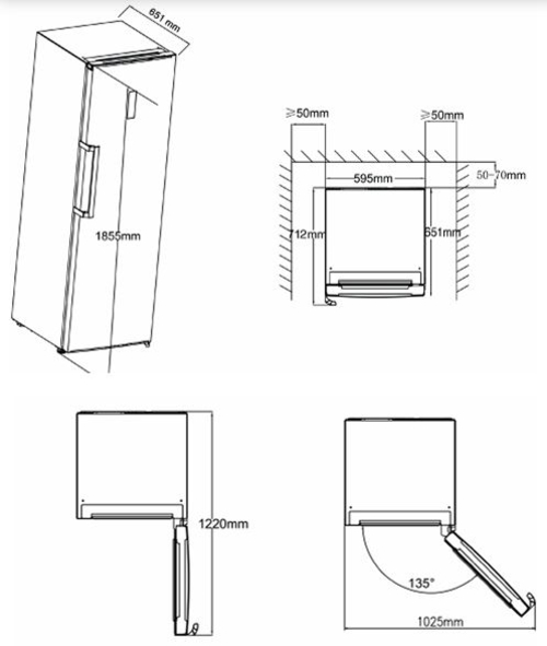 KROMSLINE KCOL-185-NF-DIX INOX - Nevera Una Puerta NO FROST