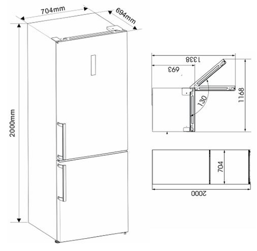 KROMSLINE NF KC-2070-DIX INOX - Frigorífico Combi NO FROST