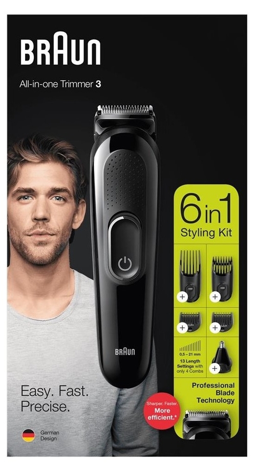 BRAUN MGK3220 SERIE 3  Negro - Cortapelos 13 Longitudes 6 en 1