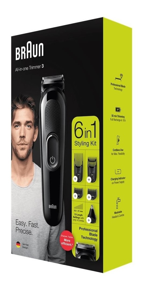 BRAUN MGK3220 SERIE 3  Negro - Cortapelos 13 Longitudes 6 en 1