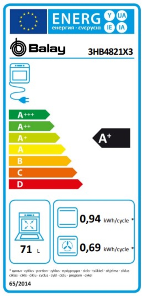 BALAY 3HB4821X3 INOX - Horno Multifunción 71L