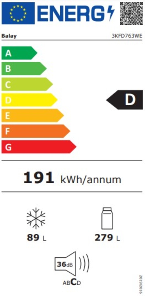 BALAY 3KFD763WE Blanco - Frigorífico Combi No Frost