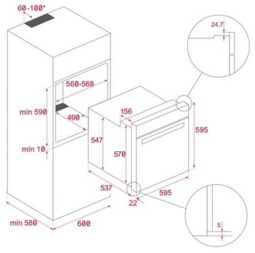 TEKA HCB 6648 S INOX - Horno Multifunción 70L