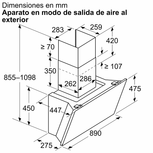 BALAY 3BC599AN Cristal Negro - Campana Decorativa 90CM