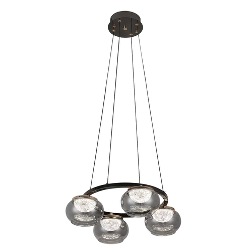 ABRILA Pompeya Negro 28W - Lámpara Colgante Regx48x48 Cm