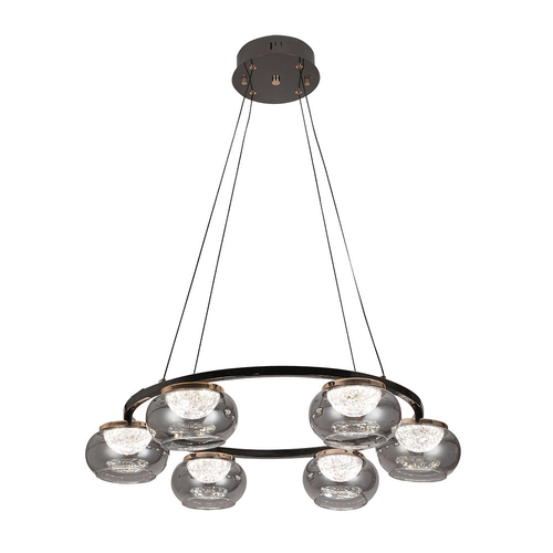 ABRILA Pompeya Negro - Lámpara Colgante 67 cm 6 luces