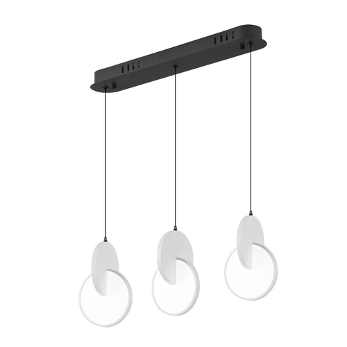 ABRILA Carlota Negro-Blanco 51W - Regleta Colgante 3 luces 54 cm