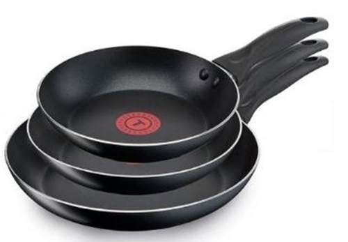 TEFAL C422S3 Negro - Set de Sartenes 20-24-26CM