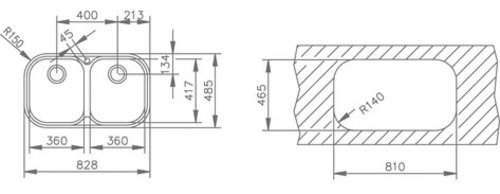 TEKA STYLO 2C INOX - Fregadero 80CM