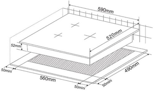 KROMSLINE KVI-32-B-60 + KHM-900-D-IX-G - Conjunto Vitrocerámica de Inducción + Horno INOX